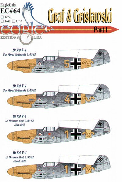 Eagle Cal 32064 1:32 Messerschmitt Bf-109F-4 Graf and Grislawski 9/JG 52 Pt 1