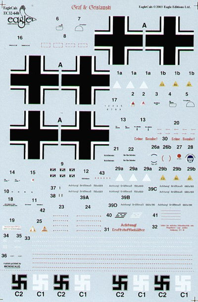 Eagle Cal 32064 1:32 Messerschmitt Bf-109F-4 Graf and Grislawski 9/JG 52 Pt 1