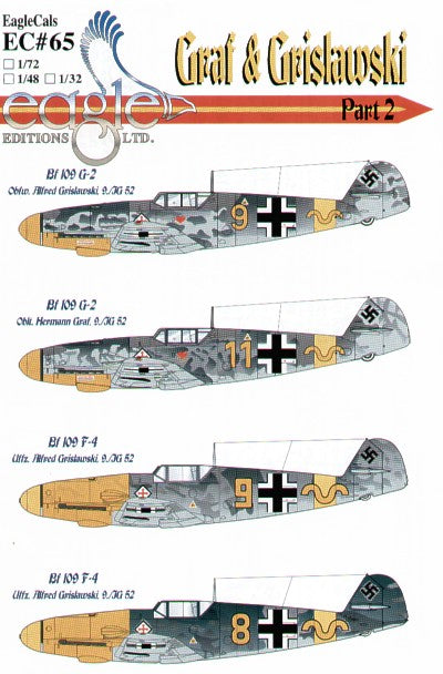 Eagle Cal 32065 1:32 Messerschmitt Bf-109F-4/Bf-109G-2 Graf and Grislawski 9/JG 52 Part 2