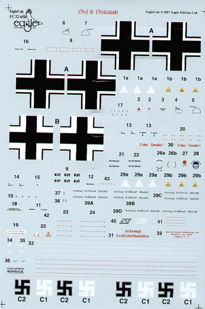 Eagle Cal 32065 1:32 Messerschmitt Bf-109F-4/Bf-109G-2 Graf and Grislawski 9/JG 52 Part 2