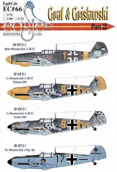 Eagle Cal 32066 1:32 Messerschmitt Bf-109E-1/Bf-109G-2 Graf and Grislawski 9/JG 52 Part 3