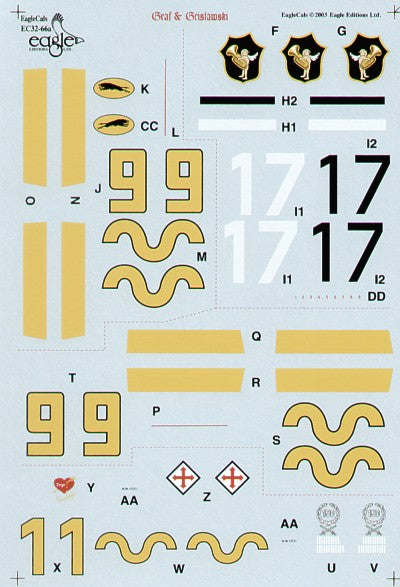 Eagle Cal 32066 1:32 Messerschmitt Bf-109E-1/Bf-109G-2 Graf and Grislawski 9/JG 52 Part 3