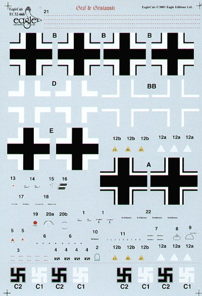 Eagle Cal 32066 1:32 Messerschmitt Bf-109E-1/Bf-109G-2 Graf and Grislawski 9/JG 52 Part 3