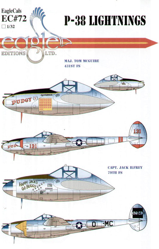 Eagle Cal 32072 1:32 Lockheed P-38J/P-38L Lightning