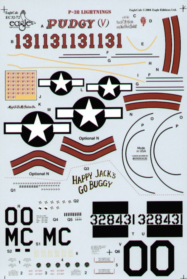 Eagle Cal 32072 1:32 Lockheed P-38J/P-38L Lightning