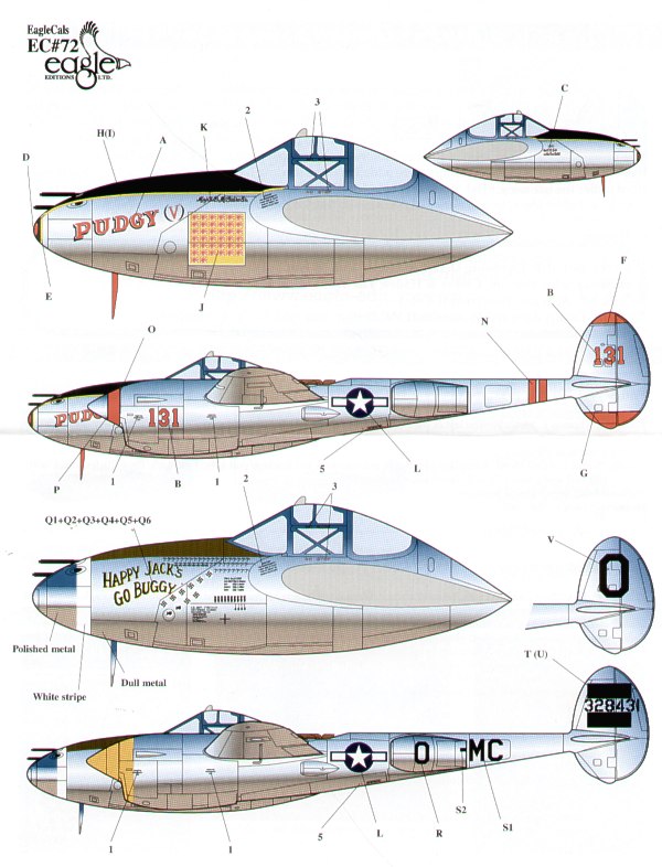 Eagle Cal 32072 1:32 Lockheed P-38J/P-38L Lightning