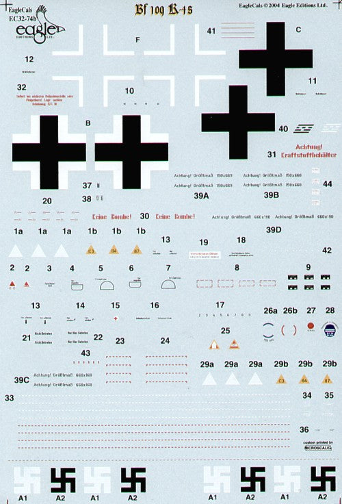 Eagle Cal 32074 1:32 Messerschmitt Bf-109K-4