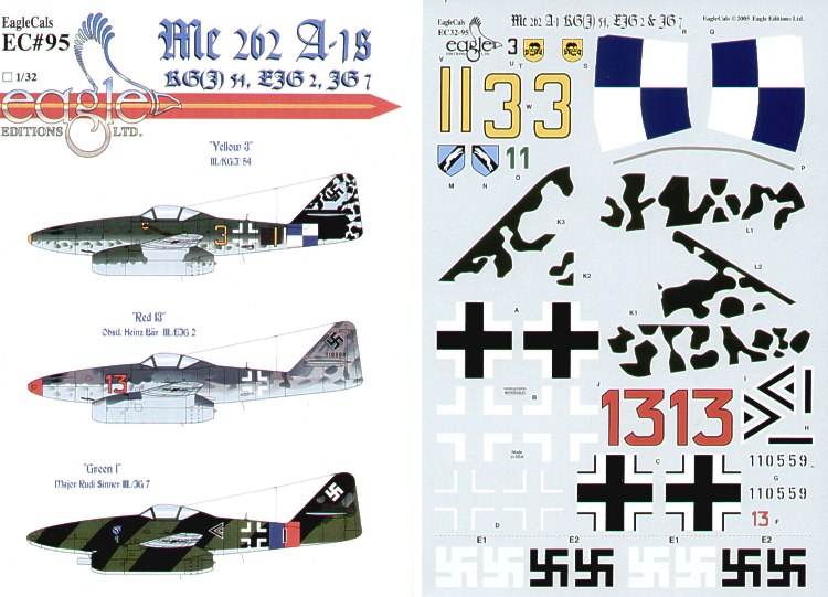 Eagle Cal 32095 1:32 Messerschmitt Me-262A-1