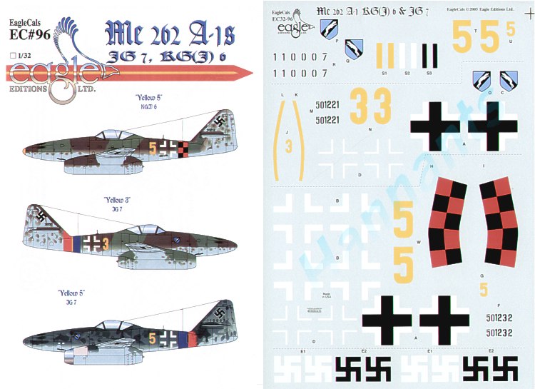 Eagle Cal 32096 1:32 Messerschmitt Me-262A-1