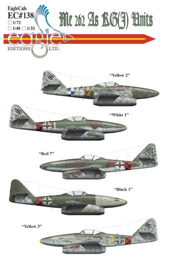 Eagle Cal 32138 1:32 Messerschmitt Me-262 As of KG(J) Units