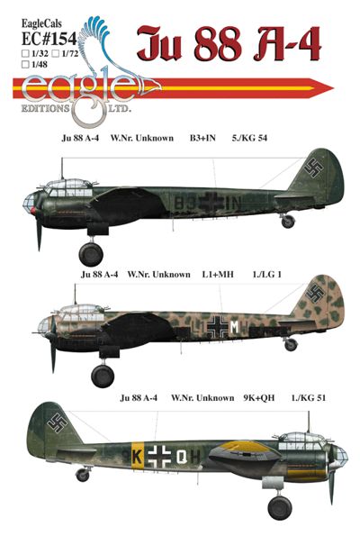 Eagle Cal 32154 1:32 Junkers Ju-88A-4