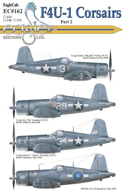 Eagle Cal 32162 1:32 Vought F4U-1 Corsairs Part 2