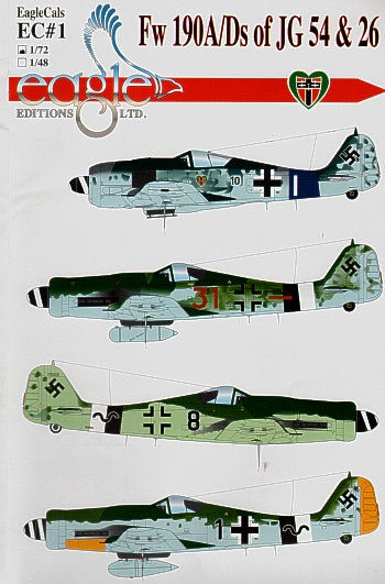 Eagle Cal 48001 1:48 Focke-Wulf Fw-190A/Fw-190D of JG 54 and 26