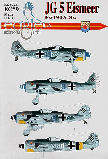 Eagle Cal 48009 1:48 Focke-Wulf Fw-190A-8/Fw-190A-9/Fw-190A-12./JG 5 Eismeer