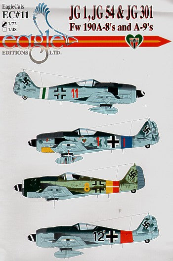 Eagle Cal 48011 1:48 Focke-Wulf Fw-190A-8 JG 301; JG 54; JG 1