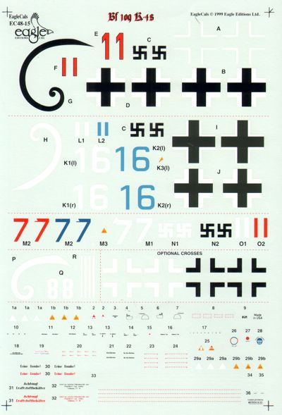Eagle Cal 48015 1:48 Messerschmitt Bf-109K-4