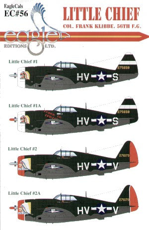 Eagle Cal 48056 1:48 Frank Klibbe's Republic P-47D Thunderbolt 'Razorback' 'Little Chief' 56FG