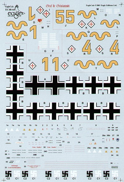 Eagle Cal 48064 1:48 Messerschmitt Bf-109F-4 Graf and Grislawski 9/JG 52 Pt 1