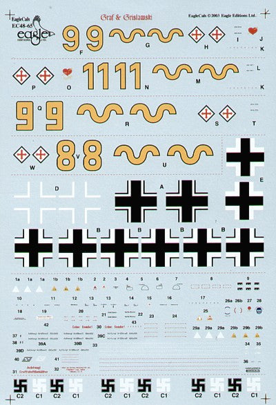 Eagle Cal 48065 1:48 Messerschmitt Bf-109F-4/Bf-109G-2 Graf and Grislawski 9/JG 52 Part 2