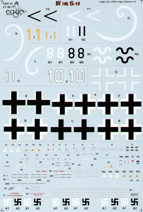 Eagle Cal 48075 1:48 Messerschmitt Bf-109K-4