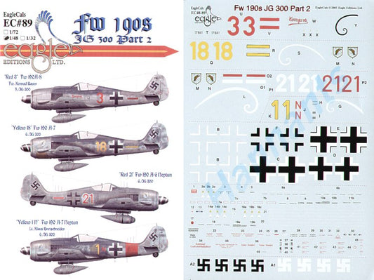 Eagle Cal 48089 1:48 Focke-Wulf Fw-190A Jagdgeschwader JG 300 Part 2