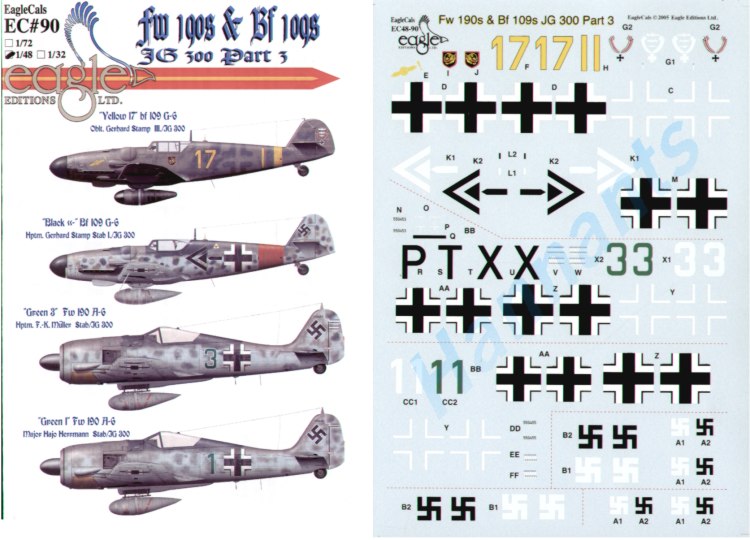 Eagle Cal 48090 1:48 Messerschmitt Bf-109G and Focke-Wulf Fw-190A-6