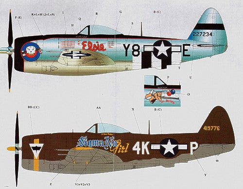 Eagle Cal 48107 1:48 Republic P-47D Thunderbolt Elsie, Lil Butch and Sigma New Girl