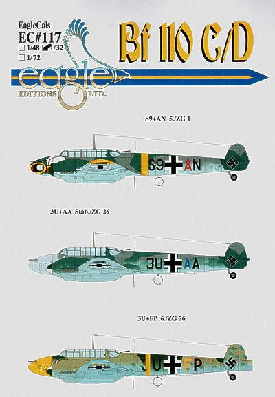 Eagle Cal 48117 1:48 Messerschmitt Bf-110C/Bf-110D Pt 1