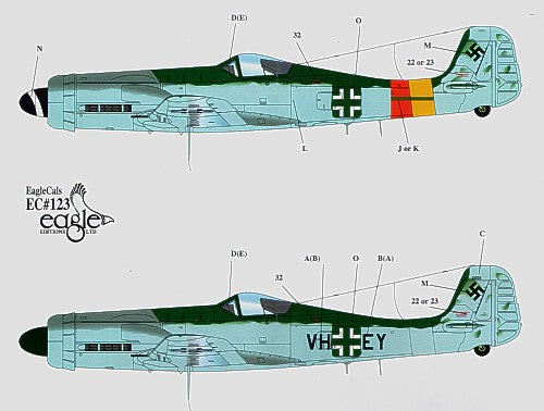 Eagle Cal 48123 1:48 Focke-Wulf Ta-152Cs, VH + EY Ta-152 C Prototype C-1/R31 Stab JG