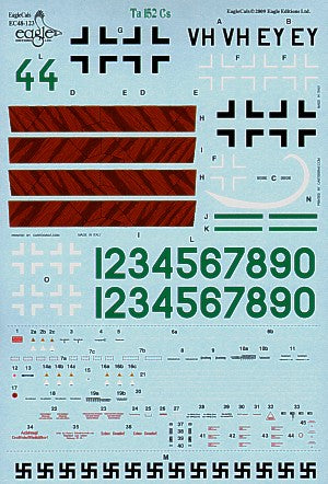 Eagle Cal 48123 1:48 Focke-Wulf Ta-152Cs, VH + EY Ta-152 C Prototype C-1/R31 Stab JG