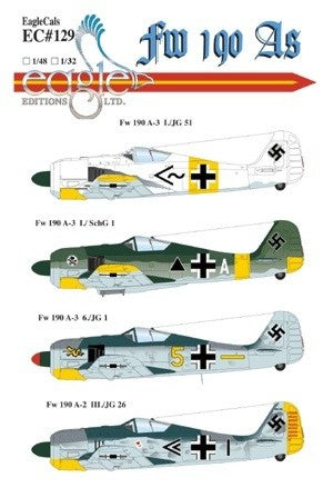 Eagle Cal 48129 1:48 Focke-Wulf Fw-190A (4) A-2 Black Chevron