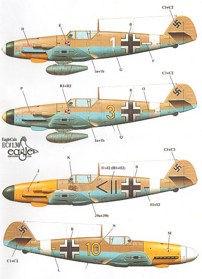 Eagle Cal 48130 1:48 Messerschmitt Bf-109F-4 Tropical