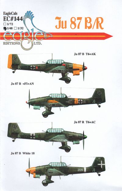 Eagle Cal 48144 1:48 Junkers Ju-87B/Ju-87R 'Stuka'