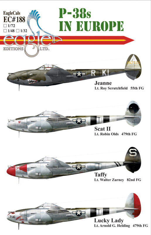 Eagle Cal 48188 1:48 Lockheed P-38 Lightnings in Europe