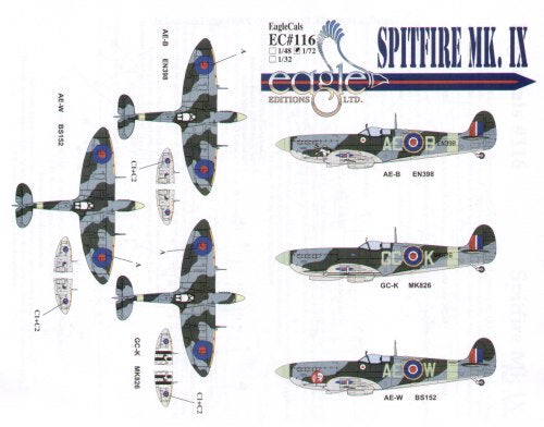 Eagle Cal 72116 1:72 Supermarine Spitfire Mk.IX