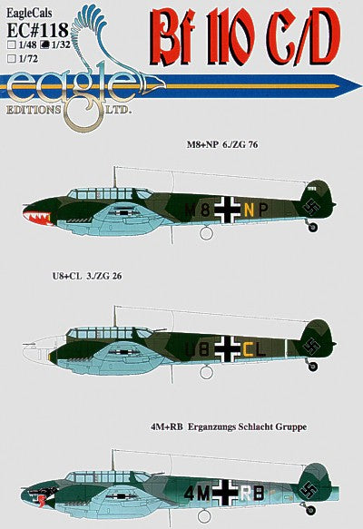 Eagle Cal 72118 1:72 Messerschmitt Bf-110C/Bf-110D Part 2