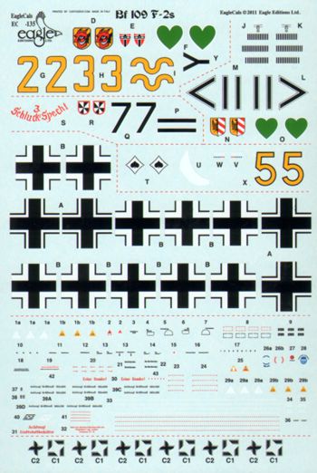 Eagle Cal 72135 1:72 Messerschmitt Bf-109F-2