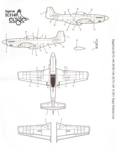 Eagle Cal 72140 1:72 North-American P-51D Mustang Part 2