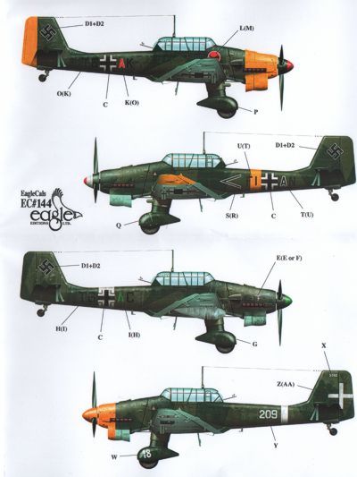 Eagle Cal 72144 1:72 Junkers Ju-87B/Ju-87R 'Stuka'