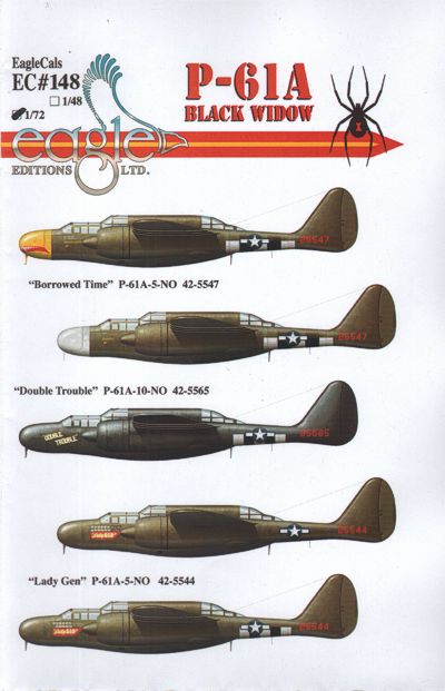 Eagle Cal 72148 1:72 Northrop P-61A Black Widow