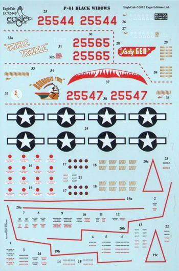 Eagle Cal 72148 1:72 Northrop P-61A Black Widow