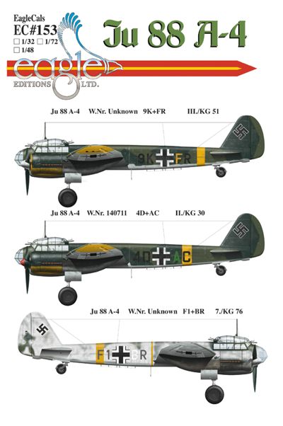 Eagle Cal 72153 1:72 Junkers Ju-88A-4