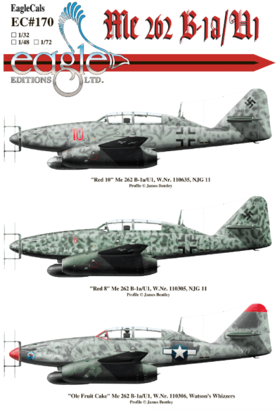 Eagle Cal 72170 1:72 Messerschmitt Me-262B-1A/U1 Nightfighters of NJG 11