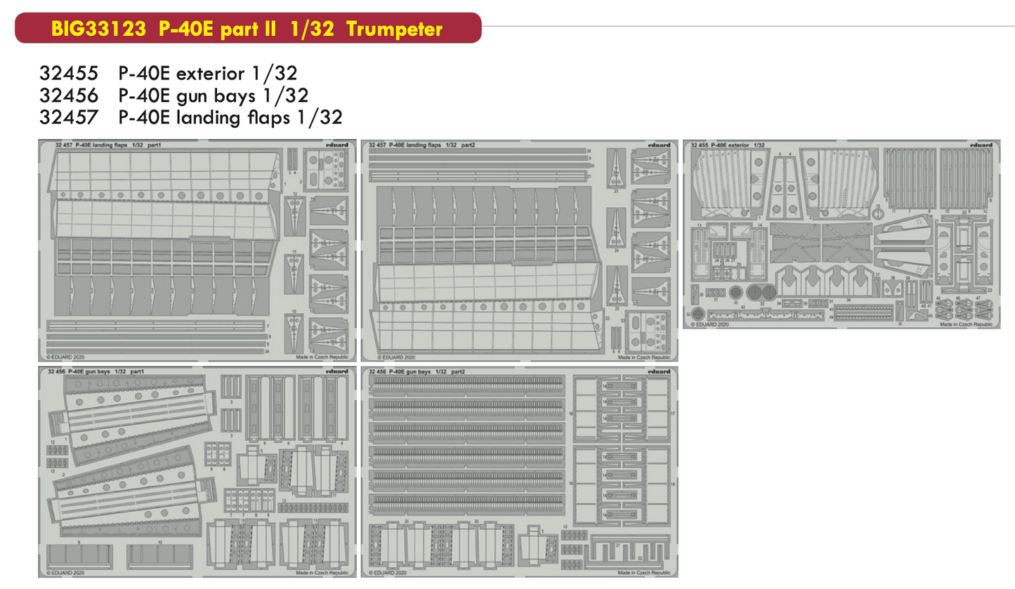 Eduard Big-Ed BIG33123 1:32 Curtiss P-40E Kittyhawk part II