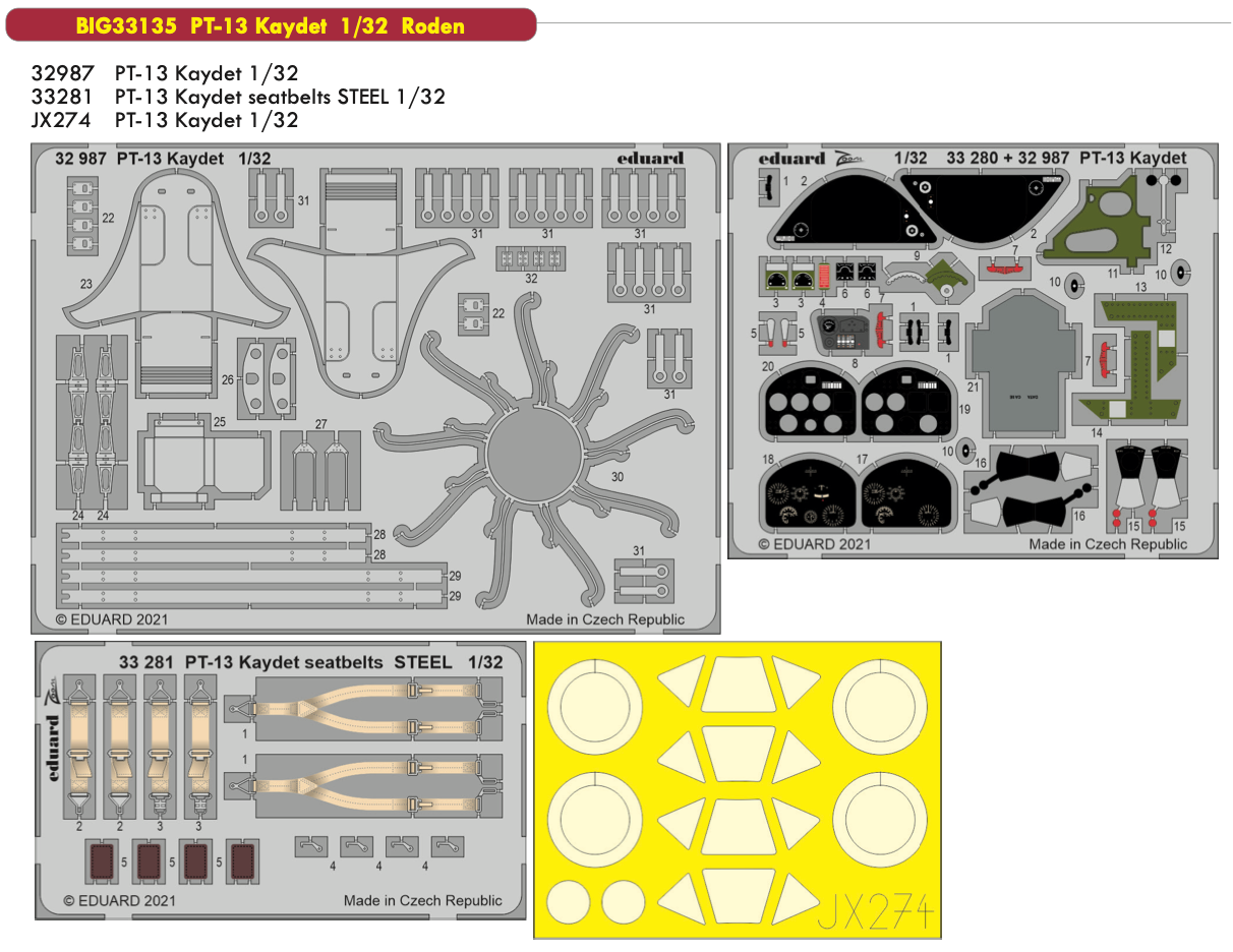 Eduard Big-Ed BIG33135 1:32 Boeing PT-13 Kaydet