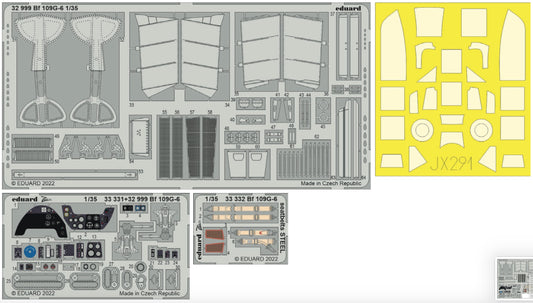 Eduard Big-Ed BIG33145 1:35 Messerschmitt Bf-109G-6 to be used with Border Models