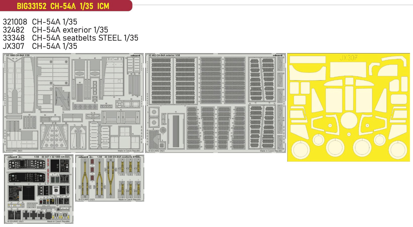 Eduard Big-Ed BIG33152 1:32 Sikorsky CH-54A  to be used with ICM