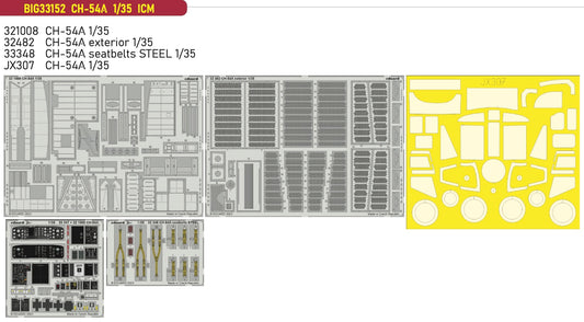 Eduard Big-Ed BIG33152 1:32 Sikorsky CH-54A  to be used with ICM