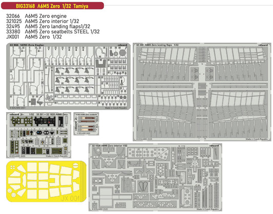 Eduard Big-Ed BIG33168 1:32 Mitsubishi A6M5 Zero Big-Ed Set
