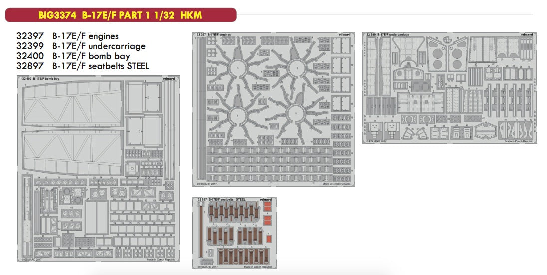 Eduard Big-Ed BIG3374 1:32 Boeing B-17E/F Flying Fortress PART 1